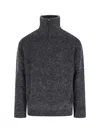 Paul Smith Textured Knit Sweater With Round Neckline In Timeless Grey In Gray