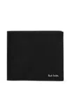 Paul Smith Textured Leather Bifold Wallet With Embossed Signature In Black