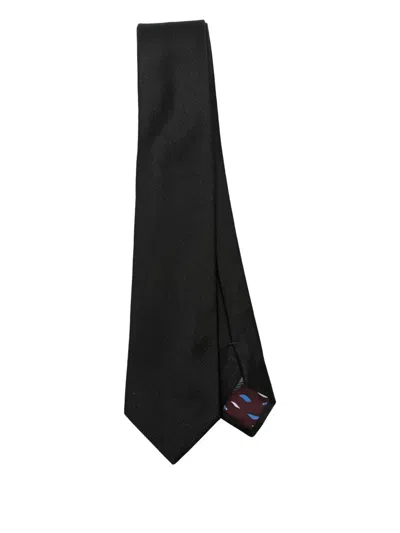 Paul Smith Textured-weave Tie In Black