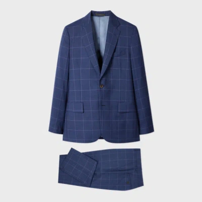 Paul Smith The Brierley - Blue Windowpane Check Wool-cashmere Suit