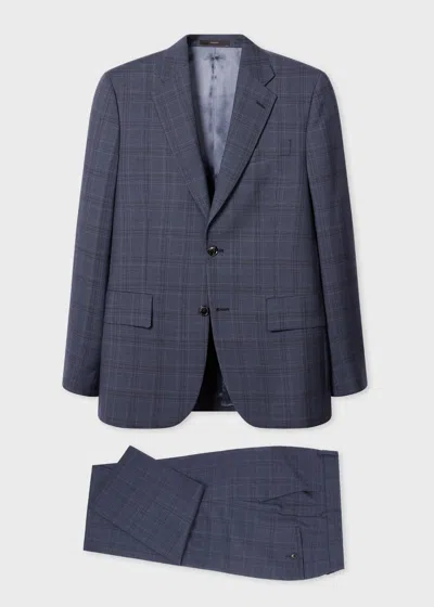 Paul Smith The Brierley - Dark Navy Check Wool Suit Blue