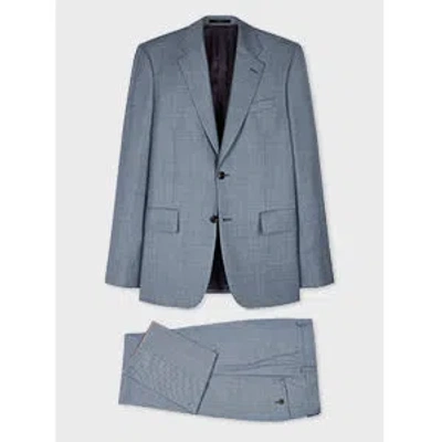 Paul Smith The Brierley - Light Blue Sharkskin Wool Suit