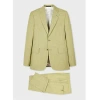 Paul Smith The Brierley - Light Green Overdyed Melange Wool Suit Yellow In Yellow