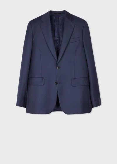 Paul Smith The Brierley - Navy Pinstripe Wool Blazer Blue