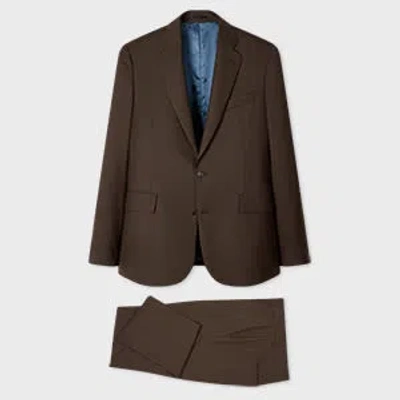 Paul Smith Wool-twill Suit In Brown