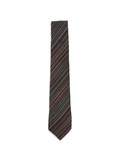 Paul Smith The Houndstooth Striped Tie In Brown