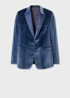 Paul Smith The Soho - Tailored-fit Blue Velvet Evening Blazer In Blue