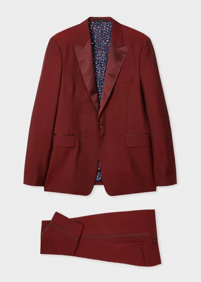 Paul Smith The Soho - Tailored-fit Burgundy Wool-mohair Evening Suit In Red