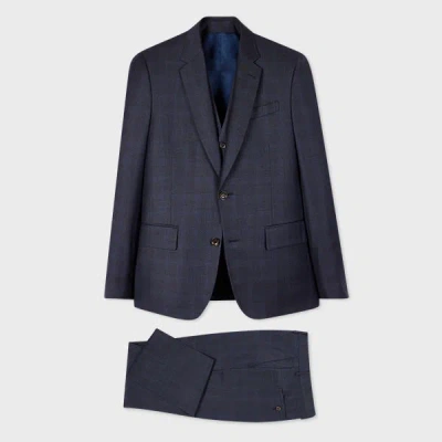 Paul Smith The Soho - Tailored-fit Dark Blue Check Wool Three-piece Suit