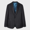 Paul Smith The Soho - Tailored-fit Floral Jacquard Wool-linen Evening Blazer Black In Black