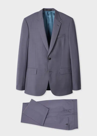 Paul Smith The Soho - Tailored-fit Grey Overdyed Melange Wool Suit Purple