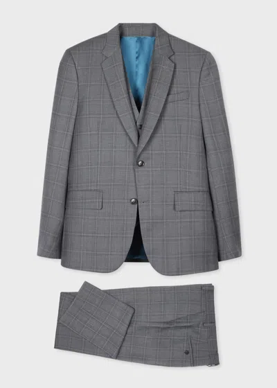Paul Smith The Soho - Tailored-fit Grey Superfine Merino Wool Check Three-piece Suit