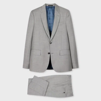 Paul Smith The Soho - Tailored-fit Grey Wool Sharkskin Suit White