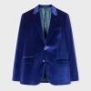 Paul Smith The Soho - Tailored-fit Indigo Velvet Blazer Blue In Blue
