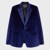Paul Smith The Soho - Tailored-fit Indigo Velvet Evening Blazer Blue In Blue