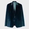 Paul Smith Shawl-collar Cotton-velvet Tuxedo Jacket In Blues