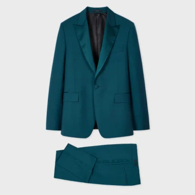 Paul Smith The Soho - Tailored-fit Teal Wool-mohair Evening Suit Blue