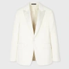 Paul Smith Satin-trimmed Cotton-velvet Tuxedo Jacket In White
