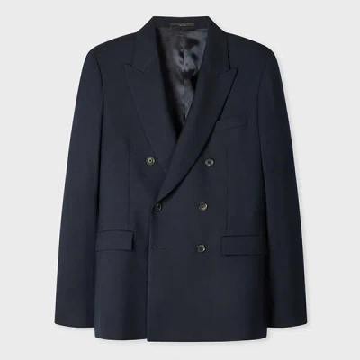 Paul Smith The Soho - Navy Wool 'a Suit To Travel In' Double-breasted Blazer Blue