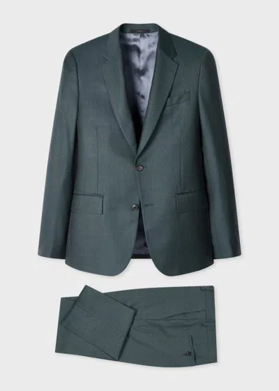 Paul Smith The Soho - Slate Green Sharkskin Wool Suit