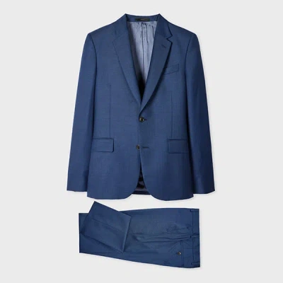 Paul Smith The Soho - Tailored-fit Mid Blue Sharkskin Wool Suit