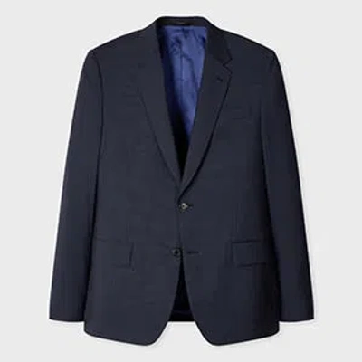 Paul Smith The Soho - Tailored-fit Navy Gingham Wool Blazer Blue