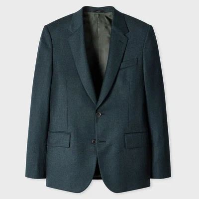 Paul Smith The Soho - Tailored-fit Teal Green Wool-cashmere Flannel Blazer In Blue