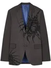 Paul Smith Charcoal 'thistleberry' Print Wool Blazer Grey In Grau