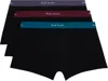 Paul Smith Three-pack Black Contrast-waist Boxer Briefs In Multi