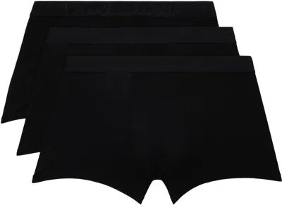 Paul Smith Three-pack Black Logo-woven Boxer Briefs In 79 Black