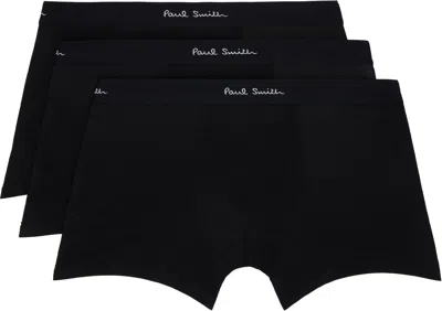 Paul Smith Organic Cotton Black Low-rise Boxer Briefs Three Pack