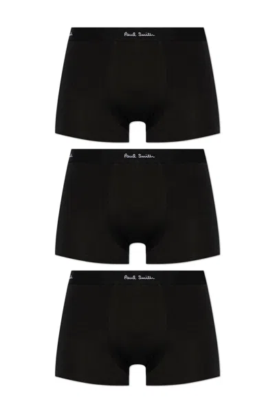 Paul Smith Three Pack Boxers In Black