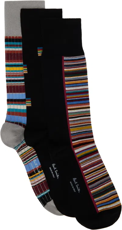 Paul Smith Three-pack Multicolor Cotton Socks