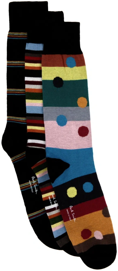 Paul Smith Three-pack Multicolor Socks In 92 Multicolour