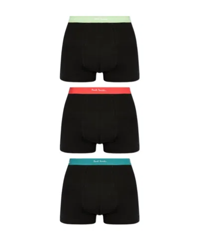 Paul Smith Three Pack Of Cotton Boxers In Black