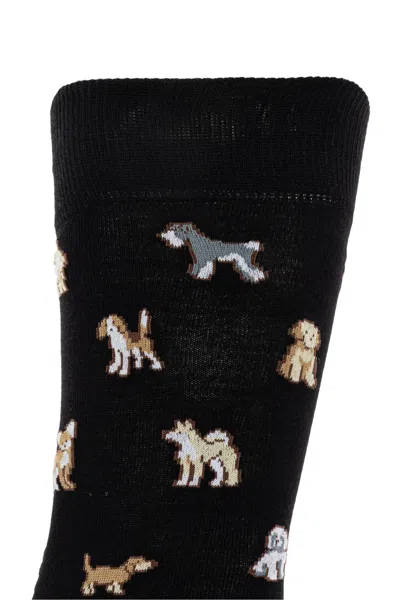 Paul Smith Three-pack Of Socks With An Animal Motif In Black
