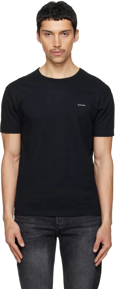 Paul Smith Three-pack Black Organic Cotton Logo Lounge T-shirts