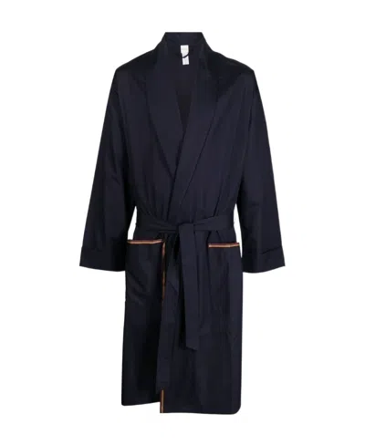 Paul Smith Tied-waist Wrap Robe In Black