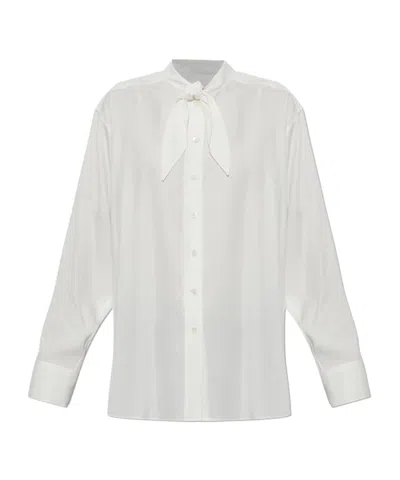 Paul Smith Tie-neck Oversized Shirt In Multi