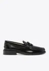 Paul Smith Almond Toe Calf Leather Loafers In Black