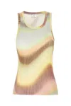 Paul Smith Ribbed Texture Sleeveless Cotton Top In Multi