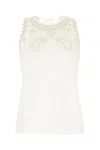 Paul Smith Scalloped Edges Stretch Viscose Top In White