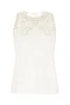 Paul Smith Scalloped Edges Stretch Viscose Top In White