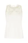 Paul Smith Scalloped Edges Stretch Viscose Top In White