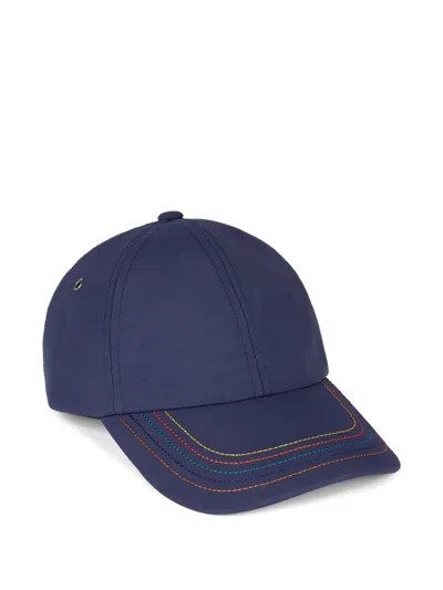 Paul Smith Topstitching-detail Baseball Cap In Blue