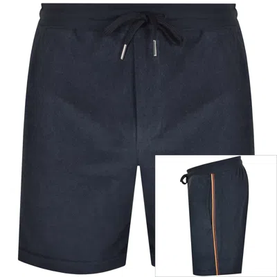Paul Smith Towel Stripe Jersey Shorts Navy In Blue