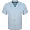 Paul Smith Towel Stripe Short Sleeved Shirt Blue In Blue