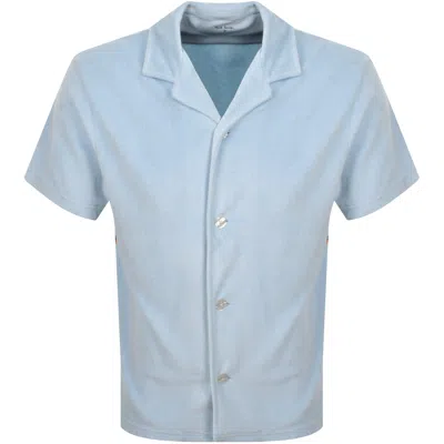 Paul Smith Towel Stripe Short Sleeved Shirt Blue