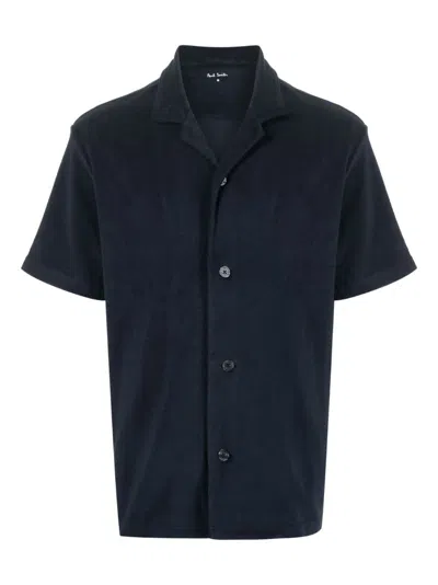 Paul Smith Short-sleeve Textured Shirt In Blue