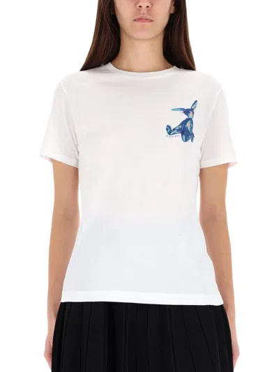 Paul Smith Rabbit-graphic T-shirt In White